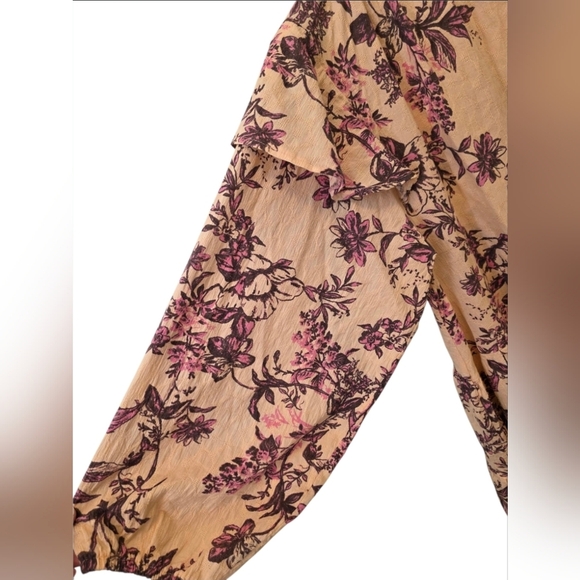 Free People Sunbaked Swing Dress Peach Combo Floral- Size Small - Picture 4 of 5